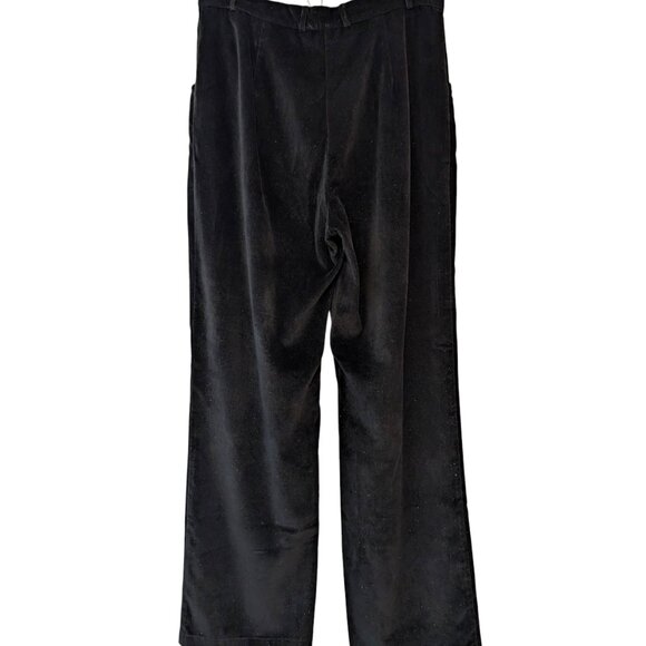 St John Sport Vintage Womens Sz 12 Black Sparkle Velour Straight Wide Leg Pants - Picture 2 of 11